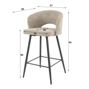 Hot HUUS Barstoel Sascha (per 2 Stuks)