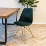 New HUUS Kuipstoel Velvet Kick- Goud Frame €99,- P.s (per 2 Stuks) Donkergroen